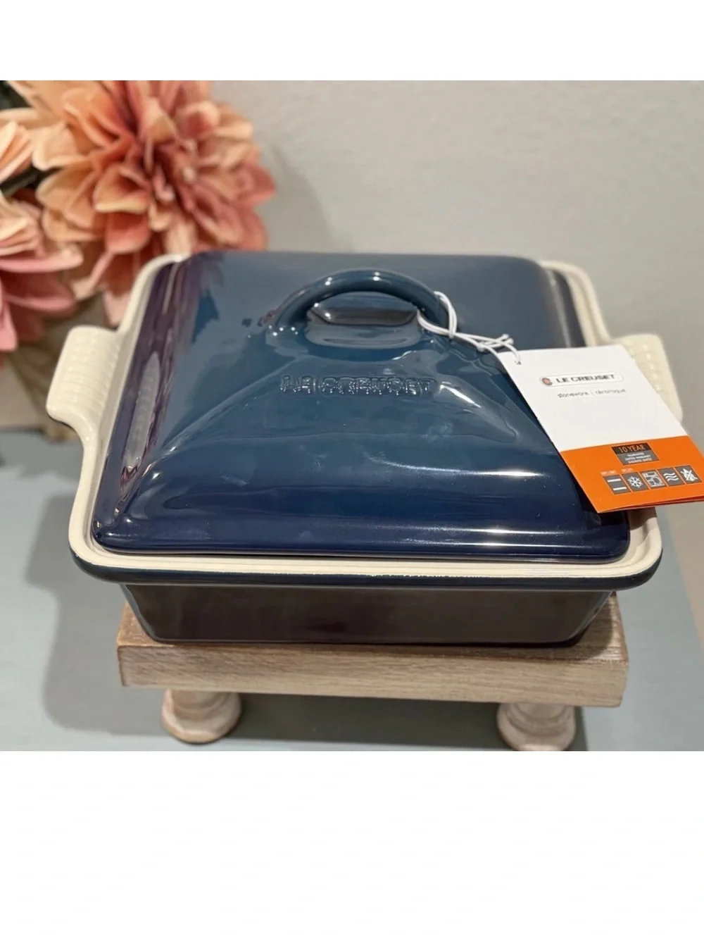 Le Creuset AGAVE Teal 23cm Square Heritage Dish With Lid 9